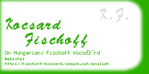 kocsard fischoff business card